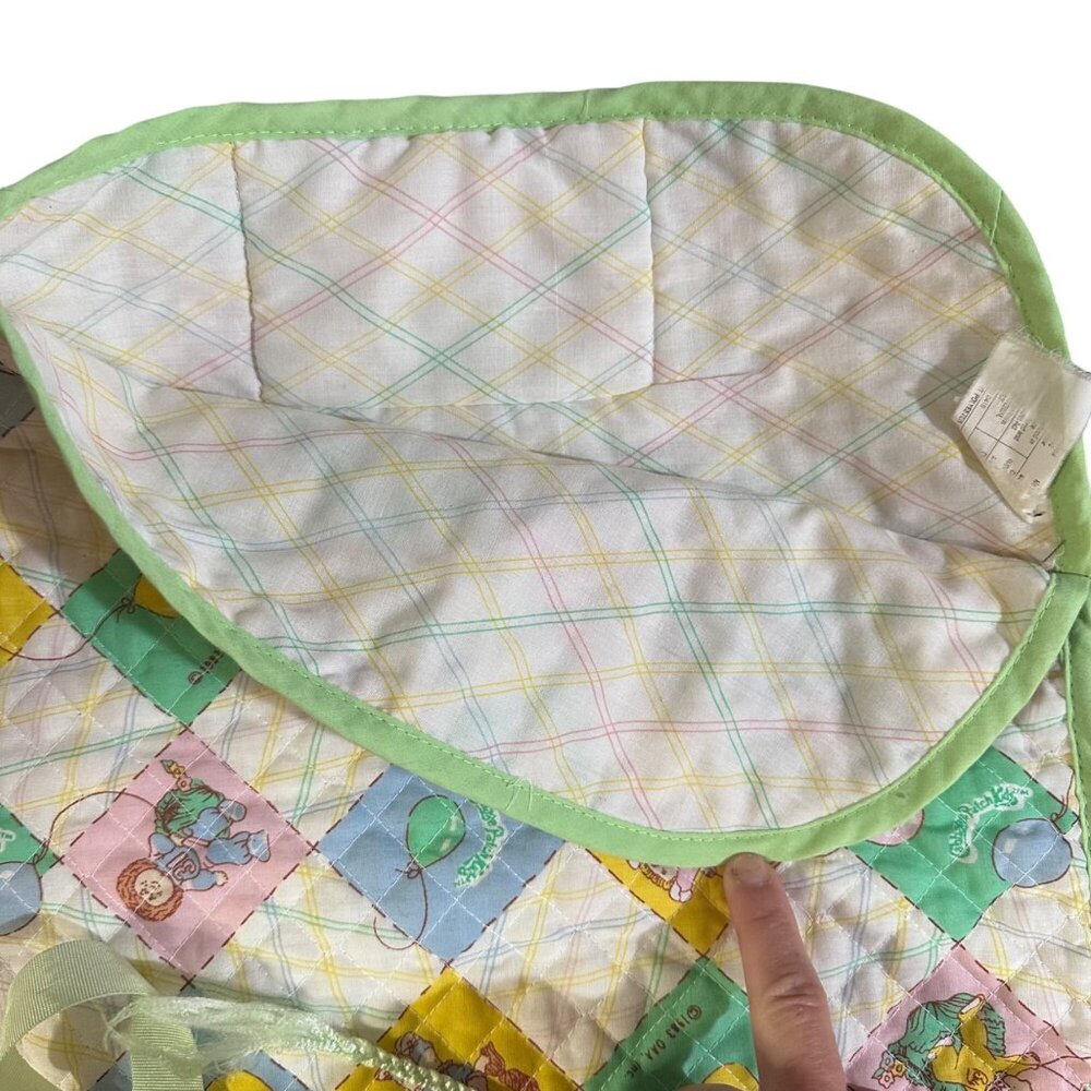 Vintage 1983 Cabbage Patch Kids Quilted Doll Sleeping Bag With Pastel Pattern & - Picture 5 of 12